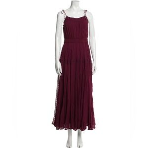 knee length dresses for ladies Vienne White Lace-Up Pleated Maxi Dress
